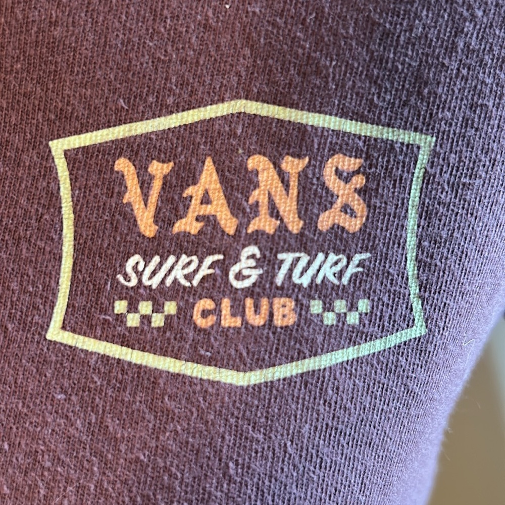 Vans Maroon Short Sleeve Graphic T-Shirt Size Large
